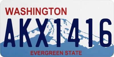 WA license plate AKX1416