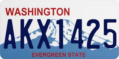 WA license plate AKX1425