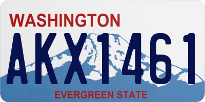 WA license plate AKX1461