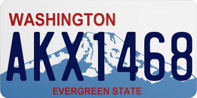 WA license plate AKX1468