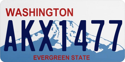 WA license plate AKX1477