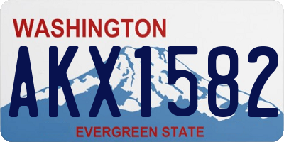 WA license plate AKX1582