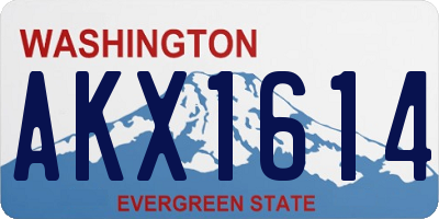WA license plate AKX1614