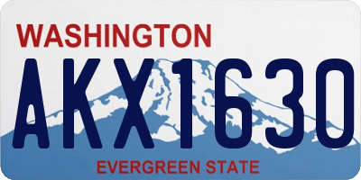 WA license plate AKX1630
