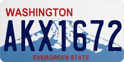 WA license plate AKX1672