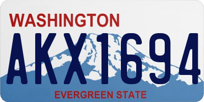 WA license plate AKX1694