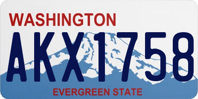 WA license plate AKX1758