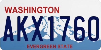 WA license plate AKX1760
