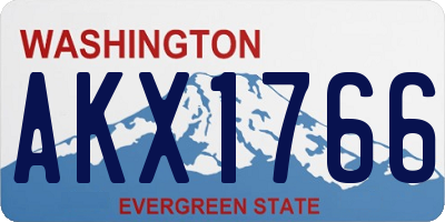 WA license plate AKX1766