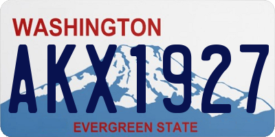 WA license plate AKX1927