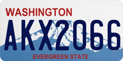 WA license plate AKX2066