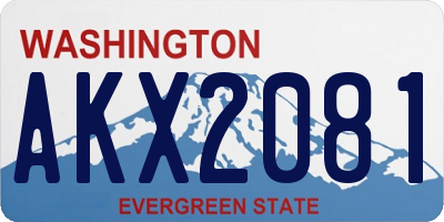 WA license plate AKX2081