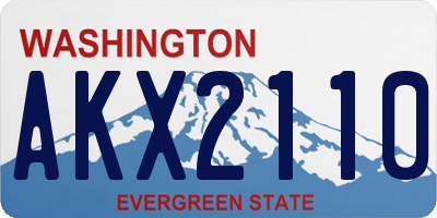 WA license plate AKX2110