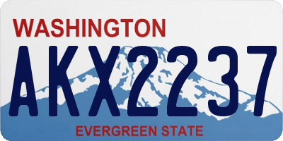 WA license plate AKX2237