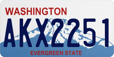 WA license plate AKX2251