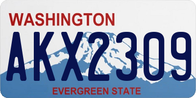 WA license plate AKX2309