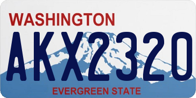 WA license plate AKX2320