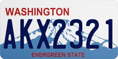 WA license plate AKX2321