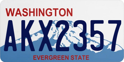 WA license plate AKX2357