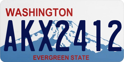 WA license plate AKX2412