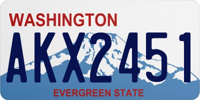 WA license plate AKX2451