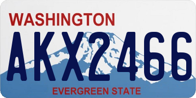 WA license plate AKX2466