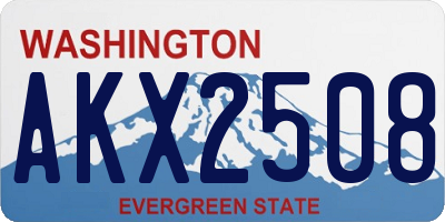 WA license plate AKX2508