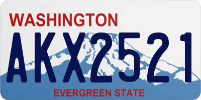 WA license plate AKX2521