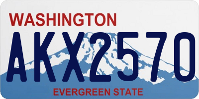 WA license plate AKX2570