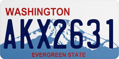 WA license plate AKX2631