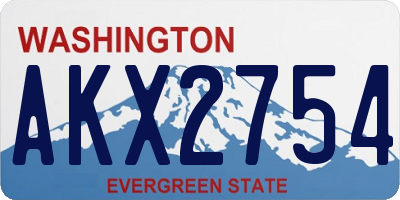 WA license plate AKX2754