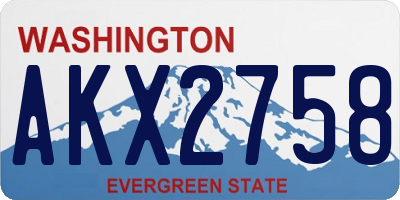 WA license plate AKX2758