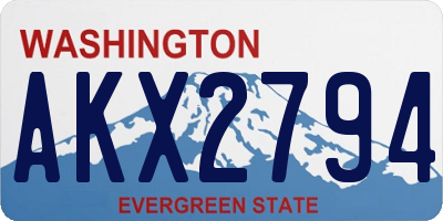 WA license plate AKX2794