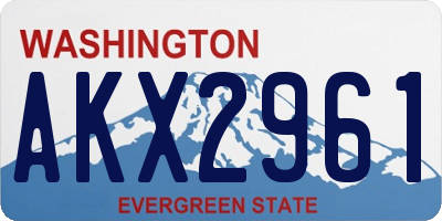 WA license plate AKX2961