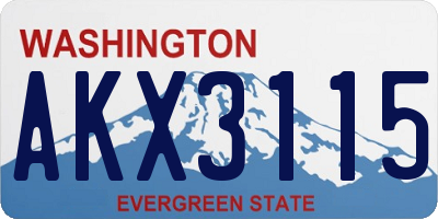 WA license plate AKX3115