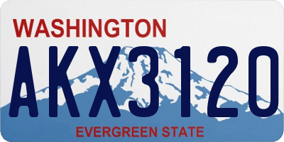 WA license plate AKX3120