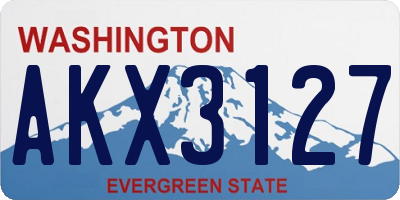 WA license plate AKX3127