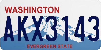 WA license plate AKX3143