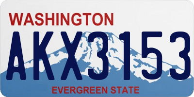 WA license plate AKX3153
