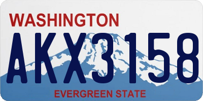 WA license plate AKX3158