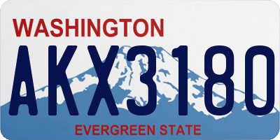 WA license plate AKX3180