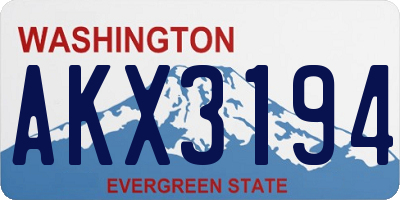WA license plate AKX3194