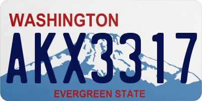 WA license plate AKX3317