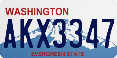 WA license plate AKX3347
