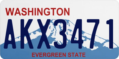WA license plate AKX3471