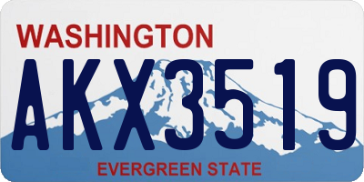 WA license plate AKX3519