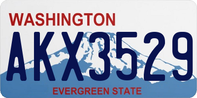 WA license plate AKX3529
