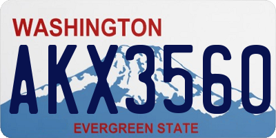 WA license plate AKX3560