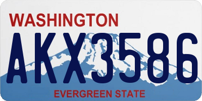 WA license plate AKX3586