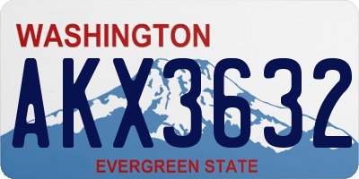 WA license plate AKX3632